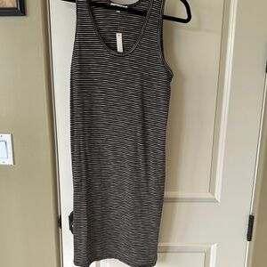Striped Black and White Sleeveless Dress